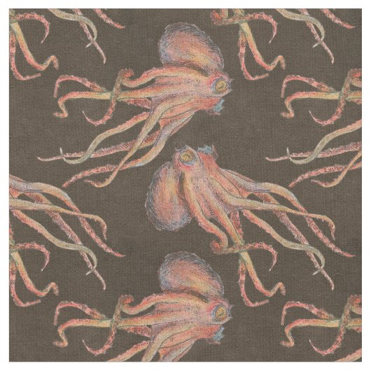 Tissu Poulpe rouge (Fermer)