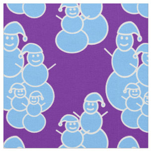 Tissu pourpre de bonhommes de neige