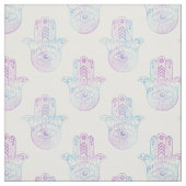 Tissu Pourpre et bleu de motif de main de Hamsa (Échantillon)