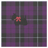 Tissu Pourpre/scottie noir de plaid rayure de la prune (Fermer)