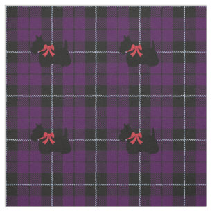Tissu Pourpre/scottie noir de plaid rayure de la prune