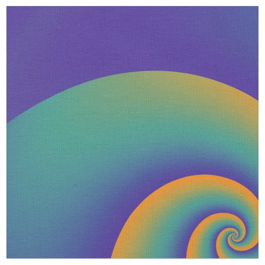 Tissu Power Spirals Fractal - orange bleu + vos idées (Fermer)
