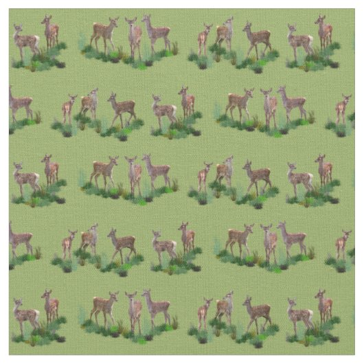 Tissu Prairie de Bambi (Vert) (Fermer)
