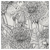 Tissu Pré Dandelion en noir et blanc (Fermer)