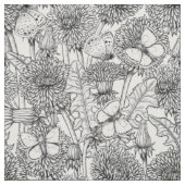 Tissu Pré Dandelion en noir et blanc (Échantillon)