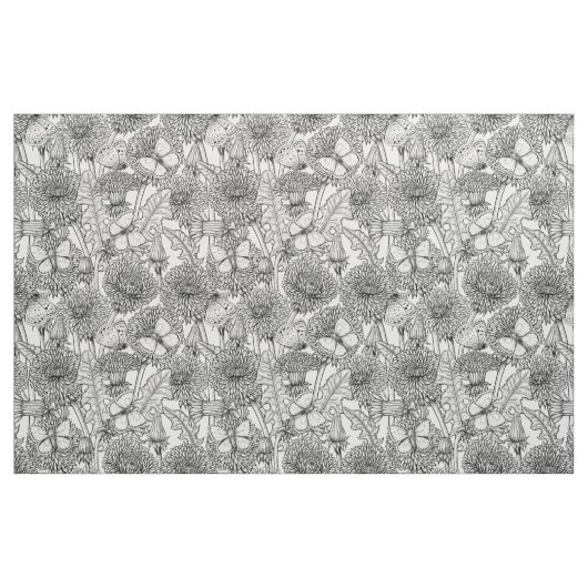 Tissu Pré Dandelion en noir et blanc (Fat Quarter)