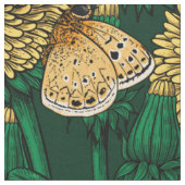 Tissu Pré de Dandelion sur vert foncé (Fermer)