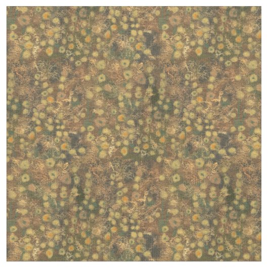 Tissu Pré doré, abstrait fleuri, vert olive jaune (Fermer)