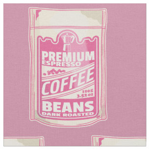 Tissu Premium espresso café haricots rose nourriture pop