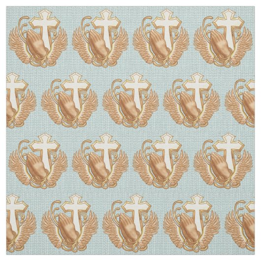 Tissu Prière Hands Christian Cross (Échantillon)