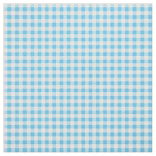 Tissu Primroses Sky Blue et White Check En vichy Motif