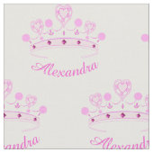 Tissu Princesse rose Crown Custom Name (Fermer)