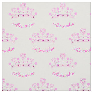 Tissu Princesse rose Crown Custom Name