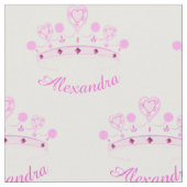 Tissu Princesse rose Crown Custom Name (Fermer)
