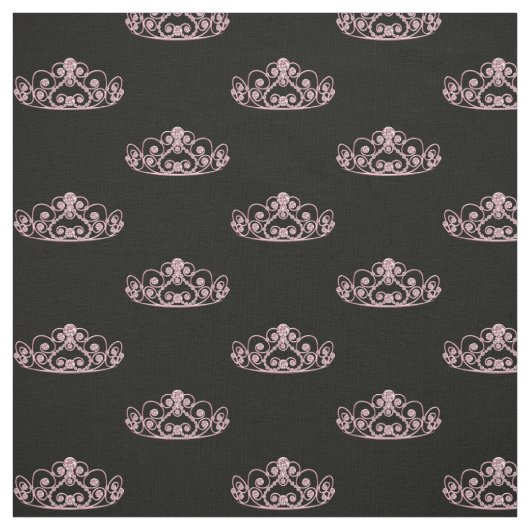 Tissu Princesse Tiara Crown - Rose (Échantillon)