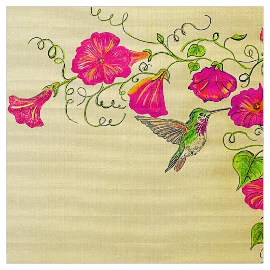 Tissu Printemps rose et jaune (Échantillon)