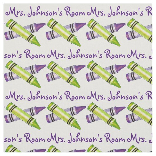 Tissu Professeur d'art à l'école de Crayons violets pers (Échantillon)