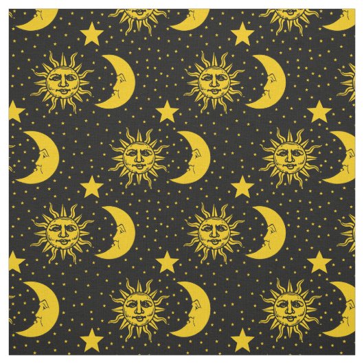 Tissu Profil sous convention astérisque vintage de lune (Échantillon)