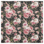 Tissu Profusion rose - Arrière - plan noir (Échantillon)