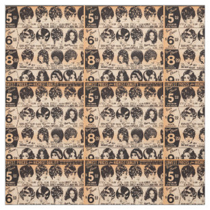 Tissu publicité de perruque du début des années 70