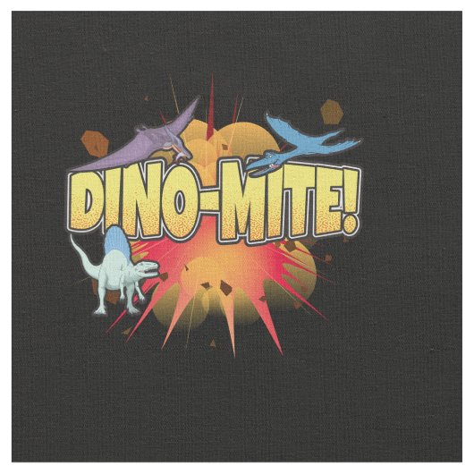 Tissu Pun Dino-mite Dinosaure Lover Dynamite (Fermer)