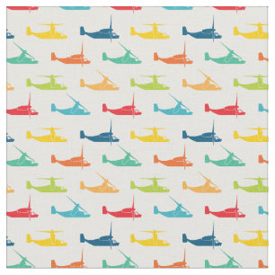 Tissu Punchy Primaries V-22 Osprey Motif