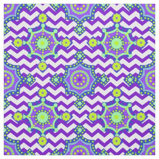 Tissu Purple Bright Boho Chevron | Couleurs du carnaval (Échantillon)