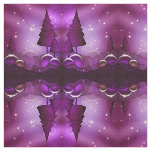 Tissu Purple Christmas Trees (Échantillon)