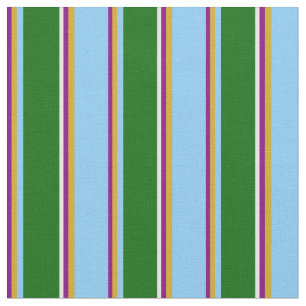 Tissu Purple, Goldenrod, Bleu ciel clair, Vert & Blanc