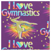 TISSU PURPLE I LOVE GYMNASTICS FABRIC (Fermer)