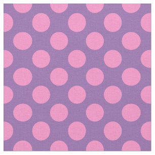 Tissu Purple pâle avec points Polka roses
