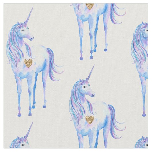 Tissu Purple Unicorn Gold Heart (Fermer)