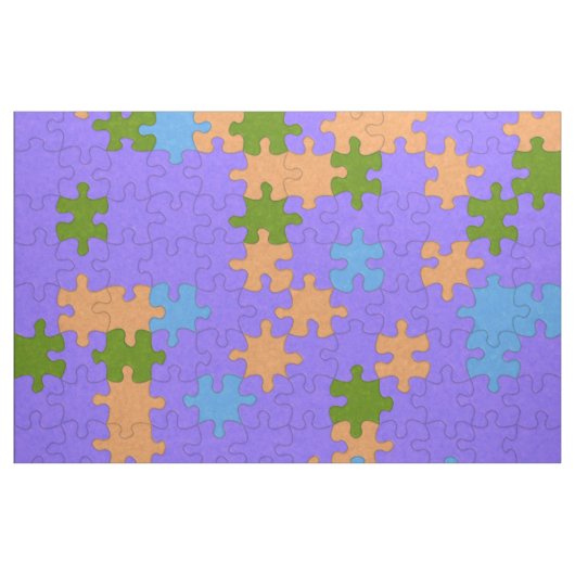 Tissu Puzzle violet, vert, orange et bleu (Yard)