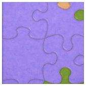 Tissu Puzzle violet, vert, orange et bleu (Échantillon)