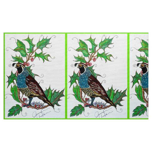 Tissu Quail de Californie à Holly (Yard)