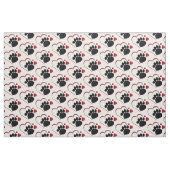 Tissu Quartier Coeurs Empreintes de pattes (Fat Quarter)