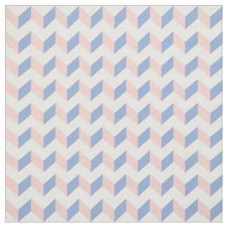 Tissu Quartz rose rose blanc Chevron géométrique bleu