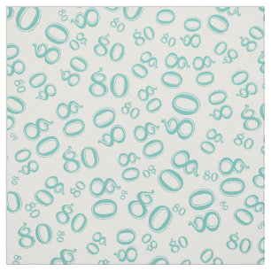 Tissu quatre-vingtième Motif frais Teal de nombre et