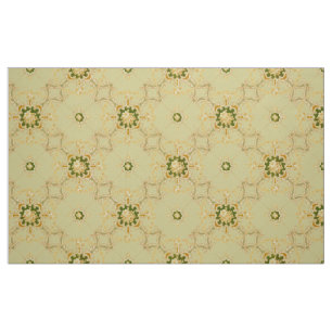 Tissu Quatrefeuilles de parchemin folié et motif floral