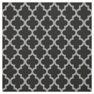 Tissu Quatrefoil Black Marocain Moods