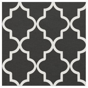 Tissu Quatrefoil noir marocain