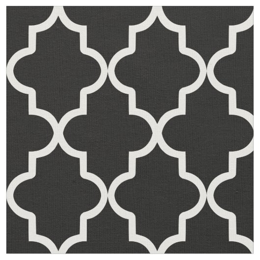 Tissu Quatrefoil noir marocain (Fermer)
