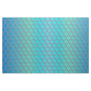 Tissu Quatrefoil Ombre Blue