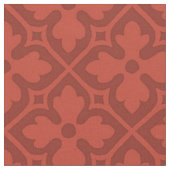 Tissu Quatrefoils de style néogothique, brique rouge (Fermer)