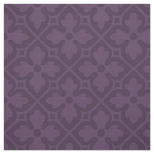 Tissu Quatrefoils gothiques, Aubergine