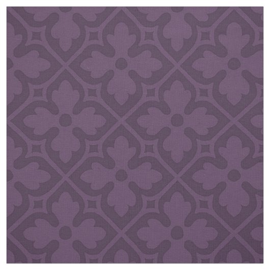Tissu Quatrefoils gothiques, Aubergine (Échantillon)