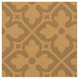 Tissu Quatrefoils gothiques, Caramel brûlé