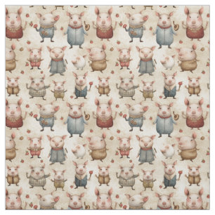 Tissu Queues de boue : Cochon de Whimsy