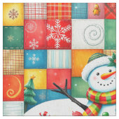 Tissu Quilt Look Patchwork Christmas Snowman (fermé)