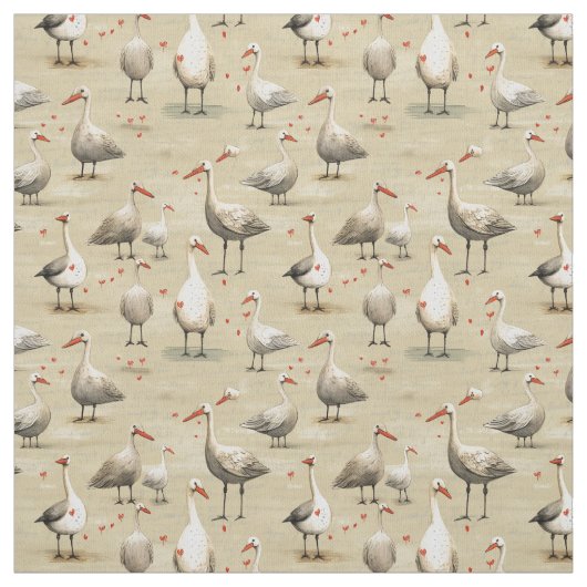 Tissu Quirky Quacks : Oies Whimsy (Échantillon)